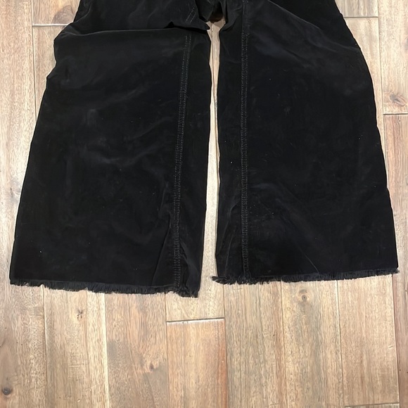 We The Free Black Flare Leg High Rise Raw Hem Corduroy Jeans Free People Size 29 - Picture 11 of 16